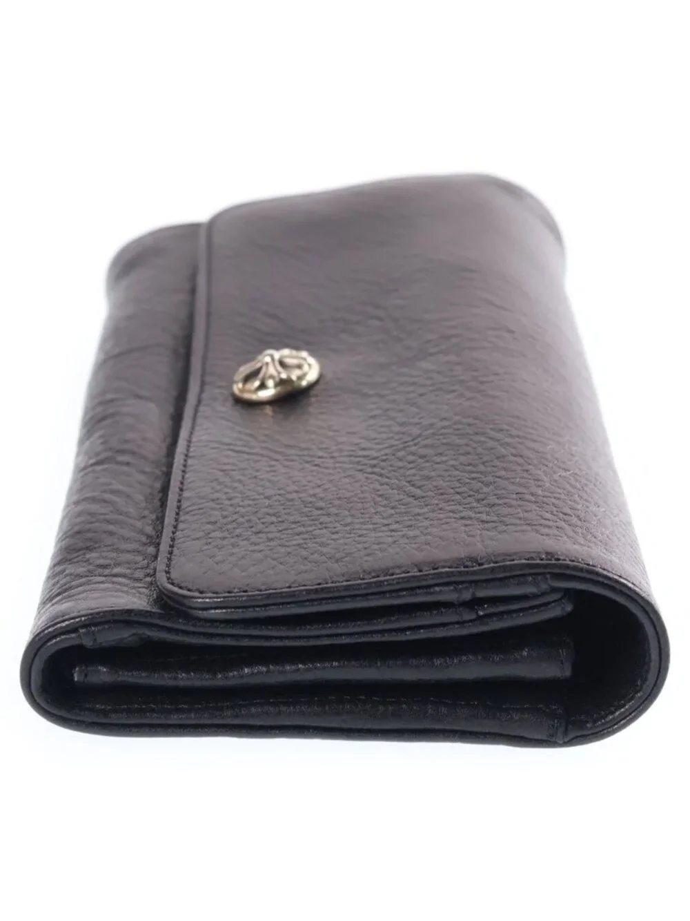 Chrome Hearts Judy Cross Ball Button Leather Wallet Black